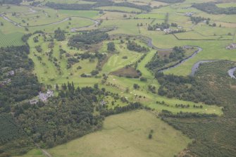 Oblique aerial view of Buchanan Castle Golf Course, looking SE.
