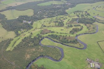 Oblique aerial view of Buchanan Castle Golf Course, looking ENE.