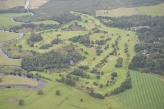 Oblique aerial view of Buchanan Castle Golf Course, looking WNW.