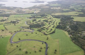 Oblique aerial view of Buchanan Castle Golf Course, looking WNW.
