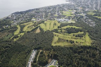 Oblique aerial view of Cowal Golf Course, looking SSE.