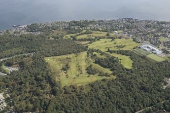 Oblique aerial view of Cowal Golf Course, looking E.