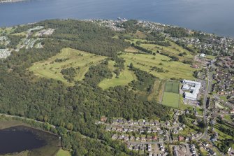 Oblique aerial view of Cowal Golf Course, looking E.