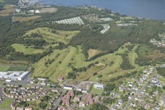 Oblique aerial view of Cowal Golf Course, looking WNW.