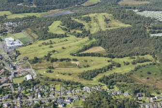 Oblique aerial view of Cowal Golf Course, looking W.