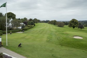 View from balcony looking down 1st fairway.