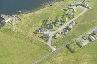 Oblique aerial view of Stucca, Hillswick, looking SSE.