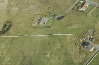 Oblique aerial view of Belview, Walls, looking E.