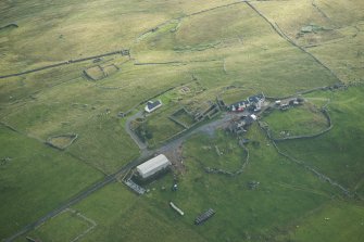 Oblique aerial view of Da Broch, West Houlland, looking SW.