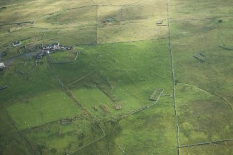 Oblique aerial view of Da Broch, West Houlland, looking SW.