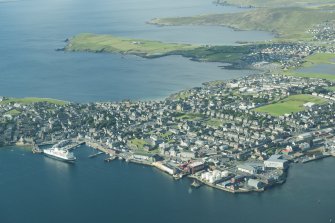 Oblique aerial view of Lerwick, looking SW.