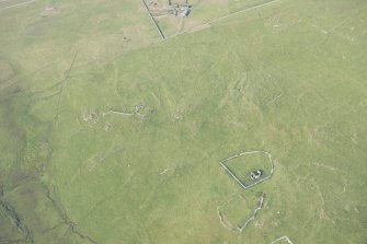 Oblique aerial view of Gruting, Fetlar, looking W.