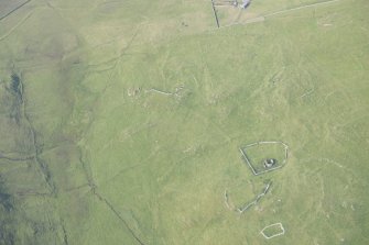 Oblique aerial view of Gruting, Fetlar, looking SW.