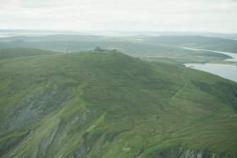 Oblique aerial view of Saxa Vord, Unst, looking SSW.