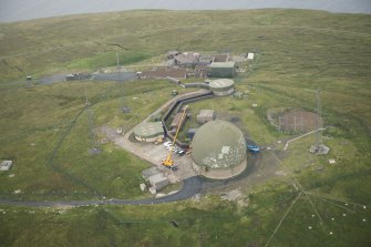 Oblique aerial view of Saxa Vord, Unst, looking WSW.