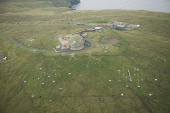 Oblique aerial view of Saxa Vord, Unst, looking SW.