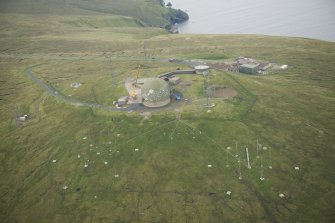 Oblique aerial view of Saxa Vord, Unst, looking SW.