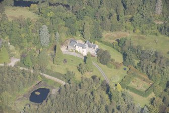 Oblique aerial view of Duchray Castle, looking NNW.