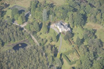 Oblique aerial view of Duchray Castle, looking NW.