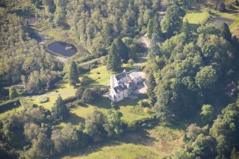 Oblique aerial view of Duchray Castle, looking WSW.