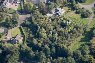 Oblique aerial view of Buchanan Castle, looking ENE.