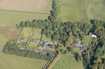 Oblique aerial view of Geilston House, looking N.