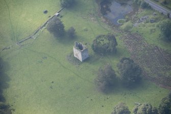 Oblique aerial view of Barr Castle, looking WSW.