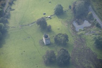 Oblique aerial view of Barr Castle, looking SW.