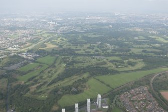 Oblique aerial view of Cowglen Golf Course, looking NNW.