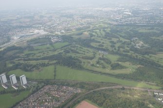 Oblique aerial view of Cowglen Golf Course, looking NW.