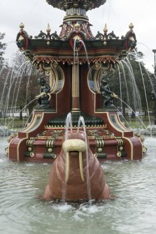 Detail from north of walrus and lower section, Paisley Fountain Gardens.