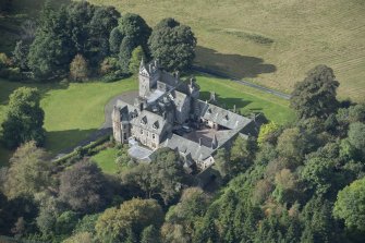 Oblique aerial view of Craigallian Country House, looking W.