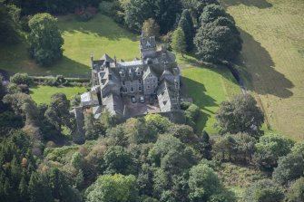 Oblique aerial view of Craigallian Country House, looking SSW.