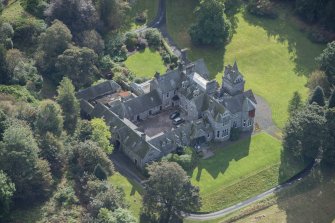 Oblique aerial view of Craigallian Country House, looking SSE.