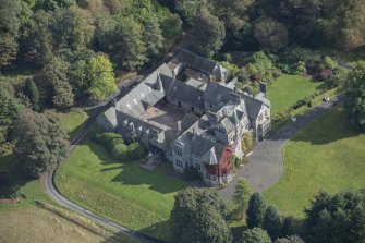 Oblique aerial view of Craigallian Country House, looking ENE.