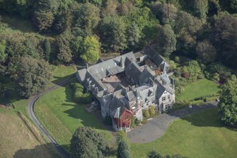 Oblique aerial view of Craigallian Country House, looking NE.