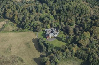 Oblique aerial view of Craigallian Country House, looking NNE.