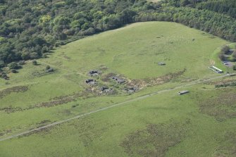 Oblique aerial view of Mugdock Wood anti aircraft battery, looking SW.