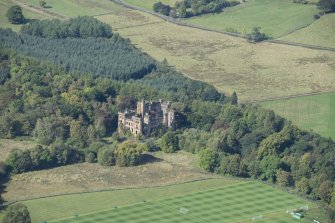 Oblique aerial view of Lennox Castle, looking WNW.