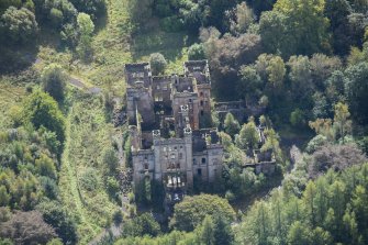 Oblique aerial view of Lennox Castle, looking SSE.