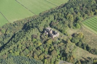 Oblique aerial view of Lennox Castle, looking NW.