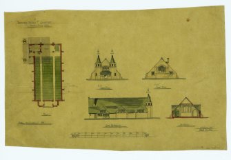 Cockenzie United Free Church.
Elevations and seating accommodation plan.