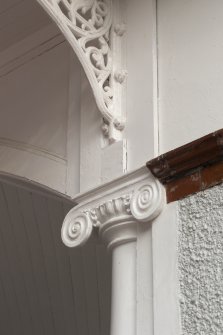 Detail of column capital at south side of stage