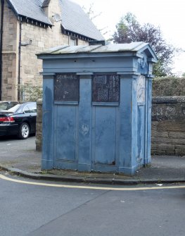 General view of Police Call Box, Merchiston Avenue, Edinburgh, taken from the west.