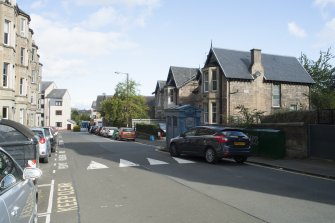 General view of Police Call Box, Merchiston Avenue, Edinburgh, taken from the south-west.