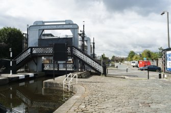 General view of Leamington Lifting Bridge and New Lochrin Basin, Union Canal, Edinburgh, from the east