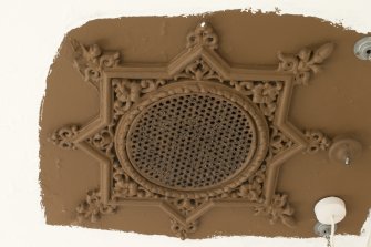 Interior. Detail of ceiling rose within 1st floor toilet