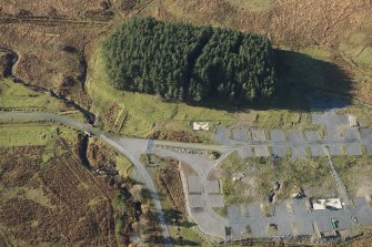 Oblique aerial view of the Macnabstone military camp, looking W.