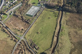 Oblique aerial view of the Bogton airfield, looking E.