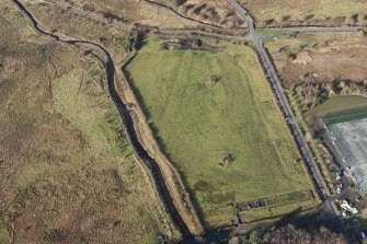 Oblique aerial view of the Bogton airfield, looking NW.